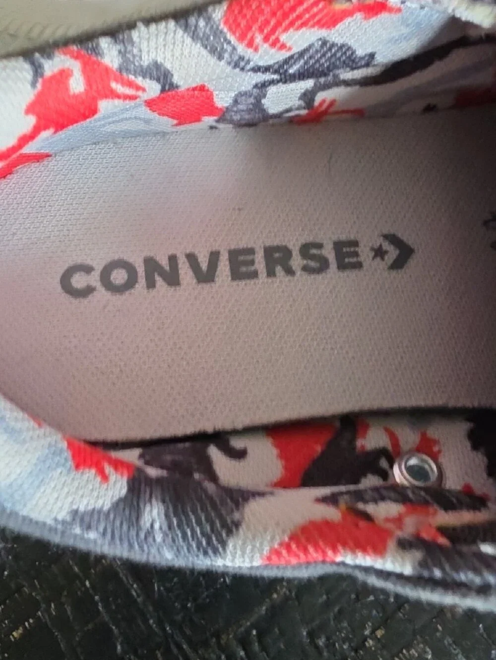 Converse Kids Grey Canvas Low Top Sneakers with Red Accent
